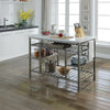 ACME Lanzo Natural Marble Top & Antique Pewter Kitchen Island Model 98402