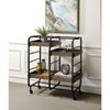 ACME Vorrik Black & Walnut Serving Cart Model 98410