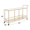 ACME Kenda Clear Glass Mirrored & Gold Serving Cart Model 98425