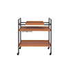 ACME Oaken Honey Oak & Black Serving Cart Model 98675