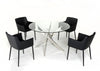 Modrest Spark Modern Clear Glass Circular Dining Table Model VGLET07-CLR