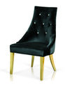 A&X Charlotte Black Velour With Gold Legs Dining Chair Model VGUNAA031-BLKGLD