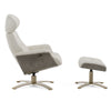 Divani Casa Abrons Mid Century Modern Light Grey Leather Lounge Chair & Ottoman Model VGKK-A928-LTGRY