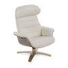 Divani Casa Abrons Mid Century Modern Light Grey Leather Lounge Chair & Ottoman Model VGKK-A928-LTGRY
