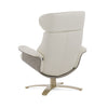 Divani Casa Abrons Mid Century Modern Light Grey Leather Lounge Chair & Ottoman Model VGKK-A928-LTGRY