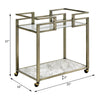 ACME Neilo Clear Glass Faux Marble Top & Wire Brass Serving Cart Model AC00159