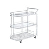 ACME Inyo Clear Glass & Chrome Serving Cart Model AC00161
