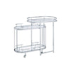 ACME Piffo Clear Glass & Chrome Serving Cart Set Model AC00162