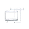 ACME Piffo Clear Glass & Chrome Serving Cart Set Model AC00162