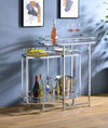 ACME Piffo Clear Glass & Chrome Serving Cart Set Model AC00162