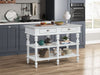 ACME Rorratt Marble Top & White Kitchen Island Model AC00186