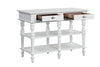 ACME Rorratt Marble Top & White Kitchen Island Model AC00186