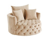 ACME Zunyas Beige Velvet Accent Chair with Swivel Model AC00290