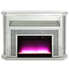 ACME Noralie Mirrored & Faux Diamonds Fireplace with LED Model AC00508