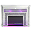 ACME Noralie Mirrored & Faux Diamonds Fireplace with LED Model AC00508