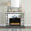 ACME Noralie Mirrored & Faux Diamonds Fireplace with Bluetooth Model AC00509