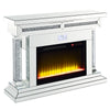 ACME Noralie Mirrored & Faux Diamonds Fireplace with Bluetooth Model AC00510