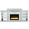 ACME Noralie Mirrored & Faux Diamonds Fireplace with LED & Bluetooth Model AC00518