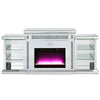 ACME Noralie Mirrored & Faux Diamonds Fireplace with LED & Bluetooth Model AC00518