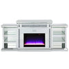 ACME Noralie Mirrored & Faux Diamonds Fireplace with LED & Bluetooth Model AC00518