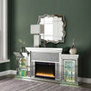 ACME Noralie Mirrored & Faux Diamonds Fireplace with LED Model AC00524
