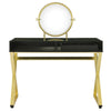ACME Coleen Black & Gold Vanity Desk with Mirror & Jewelry Tray Model AC00669