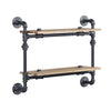 ACME Brantley Oak & Sandy Black Wall Rack with 2 Shelves Model AC00735
