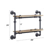 ACME Brantley Oak & Sandy Black Wall Rack with 2 Shelves Model AC00735