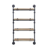ACME Brantley Oak & Sandy Black Wall Rack with 4 Shelves Model AC00737