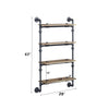ACME Brantley Oak & Sandy Black Wall Rack with 4 Shelves Model AC00737