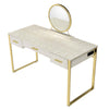 ACME Myles Antique White & Champagne Vanity Set with USB Port Model AC00841