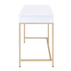 ACME Ottey White High Gloss & Gold Vanity Desk(Same 92540) Model AC00899