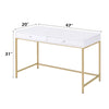 ACME Ottey White High Gloss & Gold Vanity Desk(Same 92540) Model AC00899
