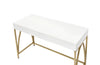 ACME Lightmane White High Gloss & Gold Vanity Desk(Same 92660) Model AC00900