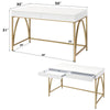 ACME Lightmane White High Gloss & Gold Vanity Desk(Same 92660) Model AC00900