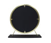 ACME Adao Faux Fur Mirror Black & Brass Vanity Mirror & Stool Model AC00931