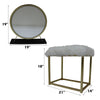 ACME Adao Faux Fur Mirror Black & Brass Vanity Mirror & Stool Model AC00931