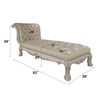 ACME Dresden Synthetic Leather & Bone White Chaise with Pillow Model AC01693