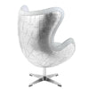 ACME Brancaster Vintage white Top grain Leather Accent Chair with Swivel Model AC01991
