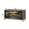 ACME Payo Black Marble Paint Oak & Champagne Console Cabinet Model AC02342