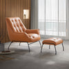 ACME Zusa Sandstone Top Grain Leather Accent Chair & Ottoman Model AC02379