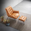 ACME Zusa Sandstone Top Grain Leather Accent Chair & Ottoman Model AC02379