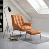 ACME Zusa Sandstone Top Grain Leather Accent Chair & Ottoman Model AC02379