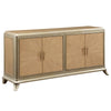 ACME Dodie Oak Sunburst Pattern & Taupe Champagne Console Cabinet Model AC02504