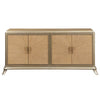 ACME Dodie Oak Sunburst Pattern & Taupe Champagne Console Cabinet Model AC02504