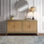 ACME Dodie Oak Sunburst Pattern & Taupe Champagne Console Cabinet Model AC02504