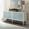 ACME Ansaldo Pearl White & Silver Shimmer Console Cabinet Model AC02506