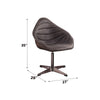 ACME Pipino Antique Ebony Top Grain Leather Accent Chair with Swivel Model AC02582