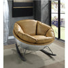 ACME Pippin Morocco Top Grain Leather & Aluminum Rocking Chair Model AC02583