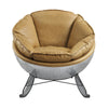 ACME Pippin Morocco Top Grain Leather & Aluminum Rocking Chair Model AC02583